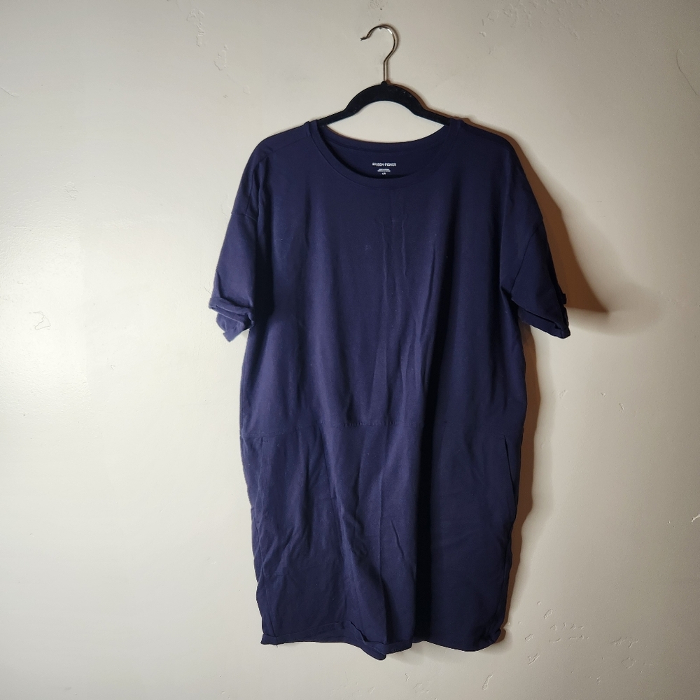 Eileen Fisher Organic Cotton Jersey Round Neck Dress Size Large - Picture 2 of 7